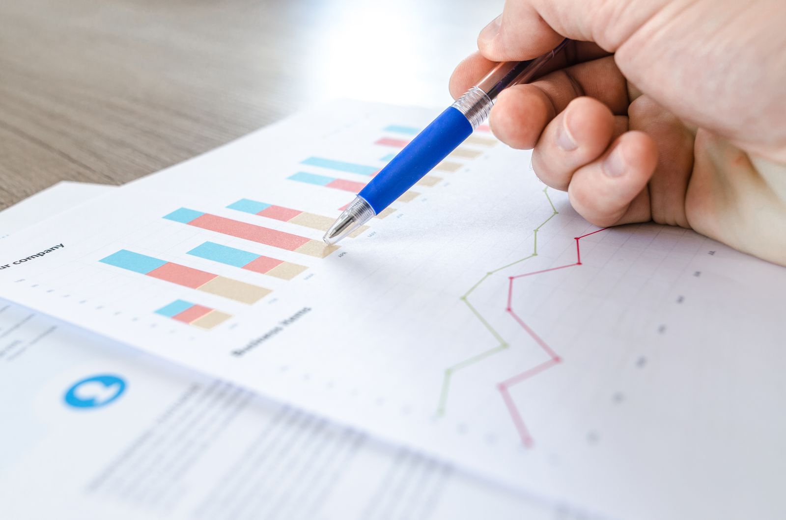 Accountant reviewing business financial charts and reports in Wilson, NC